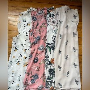 Bundle of 4 Loft Short Sleeve Blouses